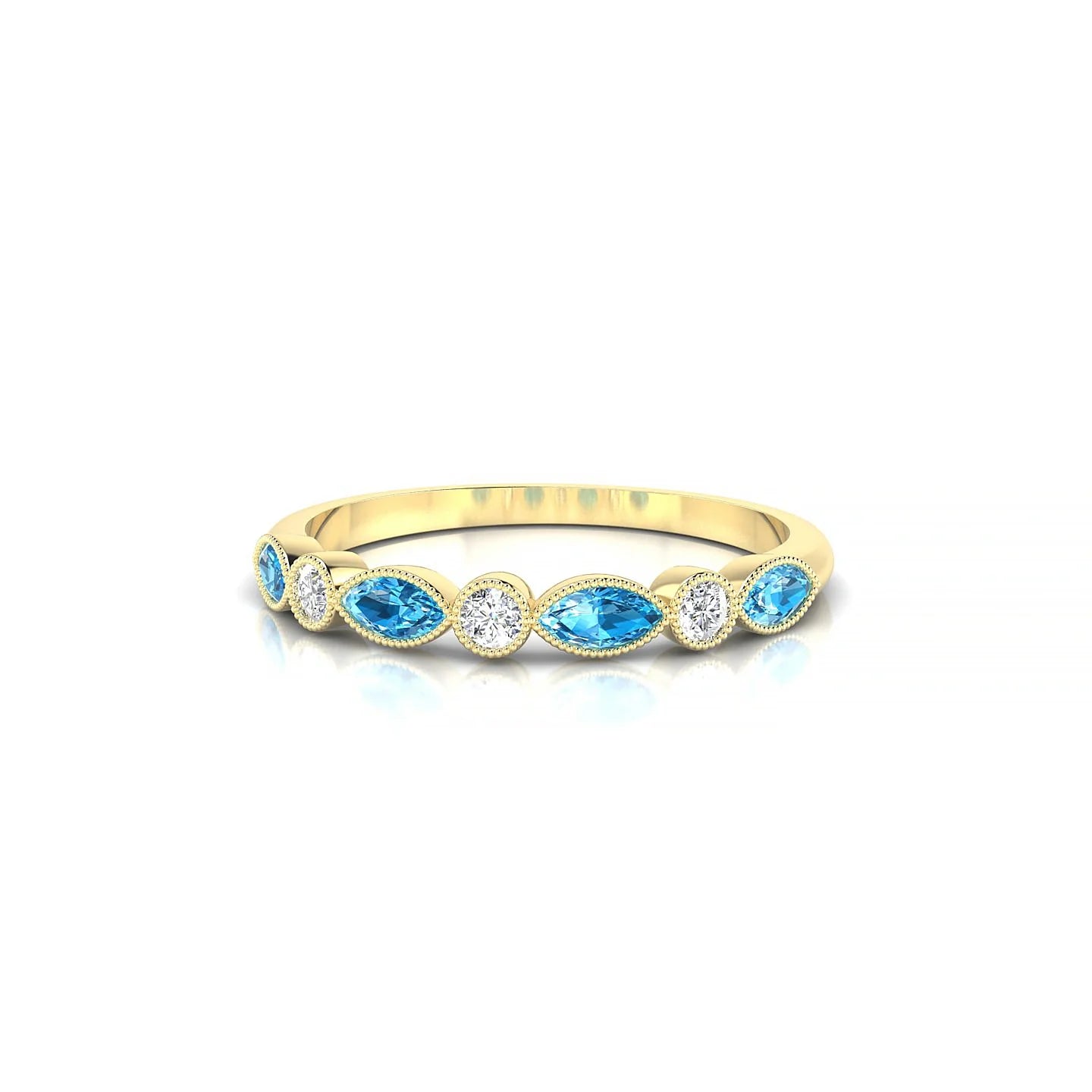 Finesse | 18k Yellow Gold 4 x 2 mm Marquise Topaz Ring