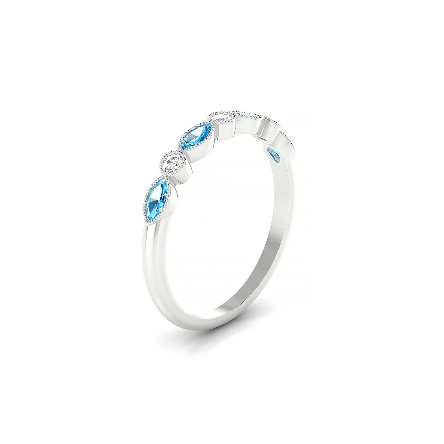 Finesse | 18k White Gold 4 x 2 mm Marquise Topaz Ring