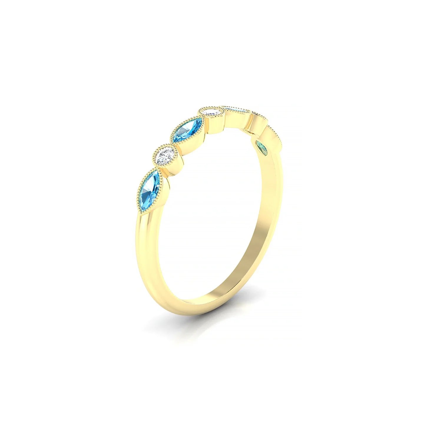 Finesse | 18k Yellow Gold 4 x 2 mm Marquise Topaz Ring