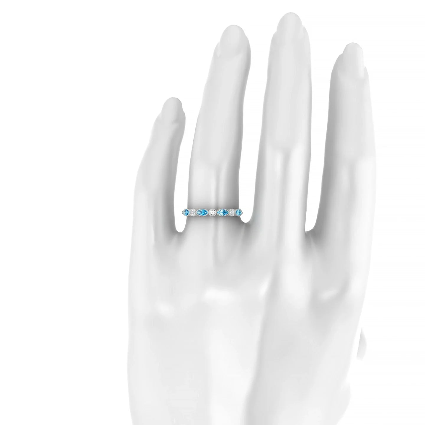 Finesse | 18k White Gold 4 x 2 mm Marquise Topaz Ring