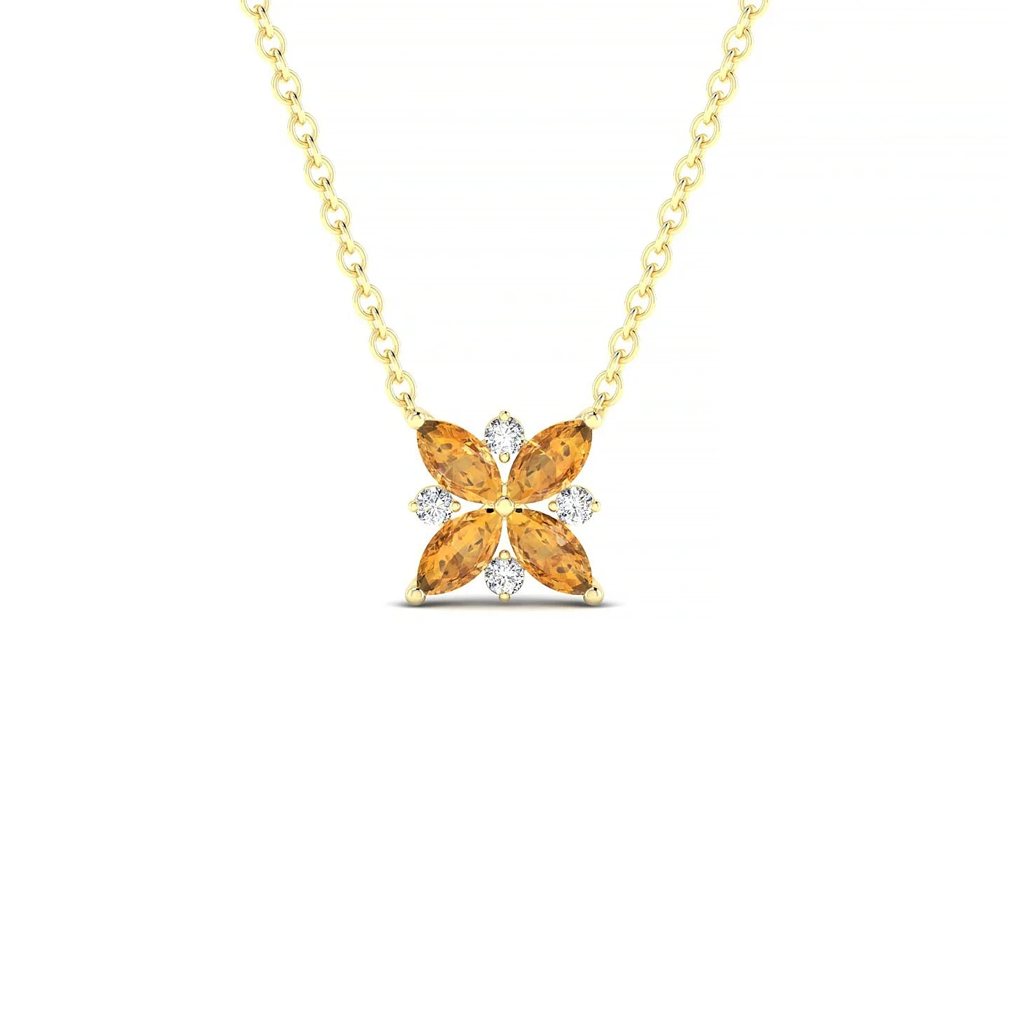 Flare | 18k Yellow Gold 4 x 2 mm Marquise Citrine Pendant