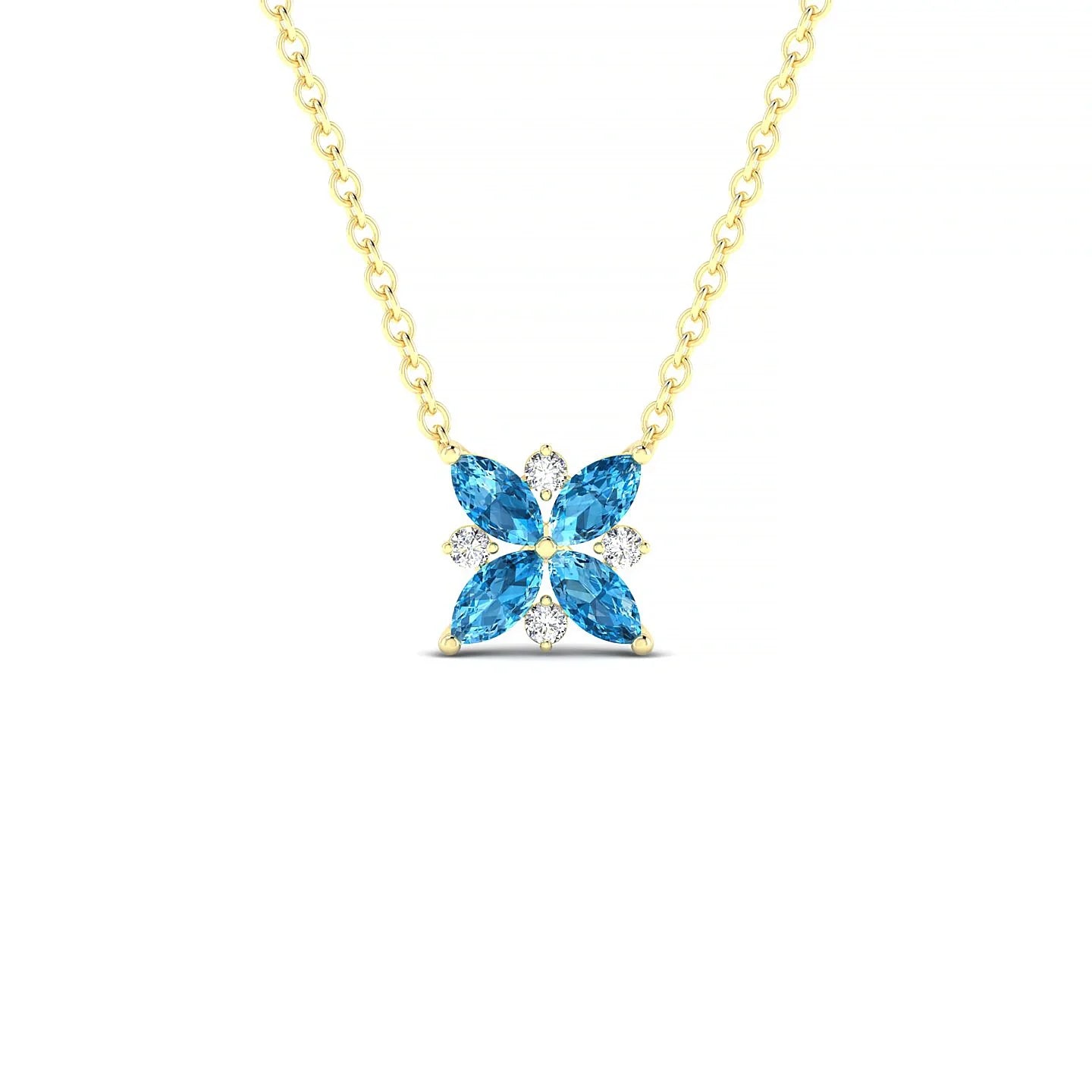 Flare | 18k Yellow Gold 4 x 2 mm Marquise Topaz Pendant