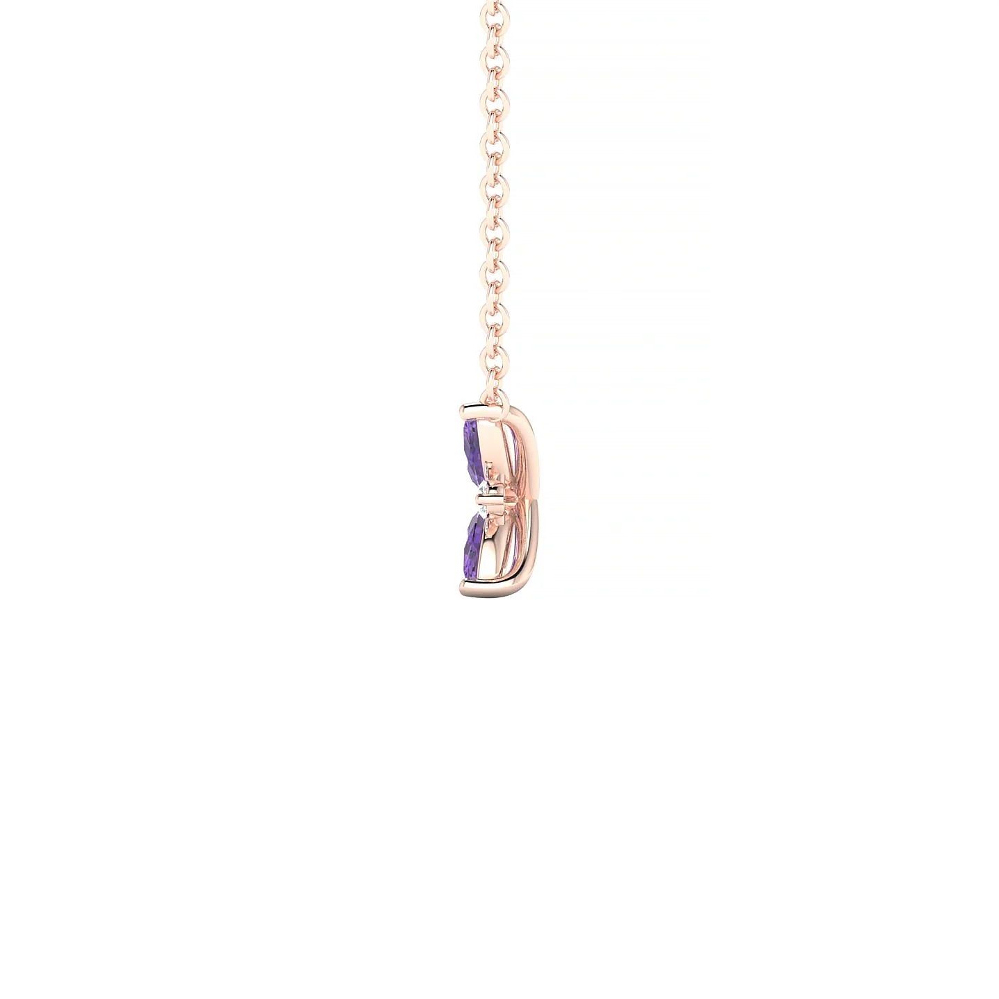 Flare | 18k Rose Gold 4 x 2 mm Marquise Amethyst Pendant