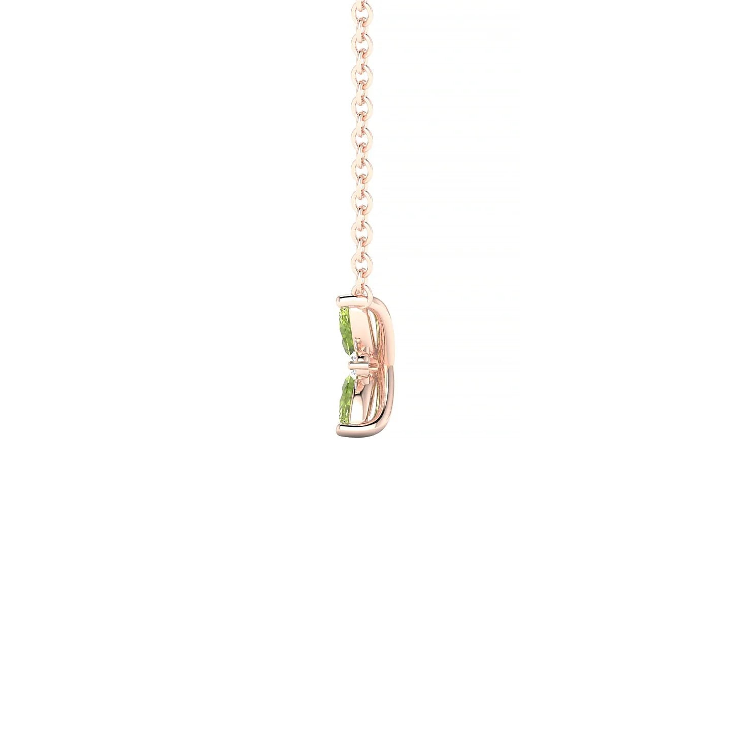 Flare | 18k Rose Gold 4 x 2 mm Marquise Peridot Pendant