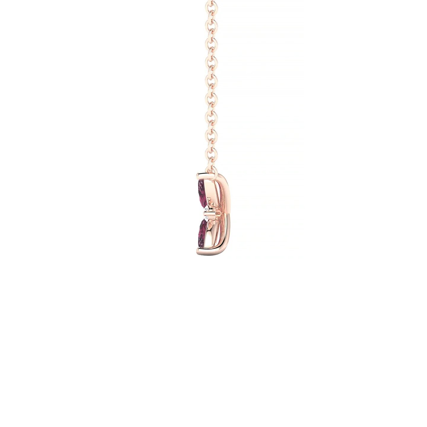 Flare | 18k Rose Gold 4 x 2 mm Marquise Rhodolite Pendant