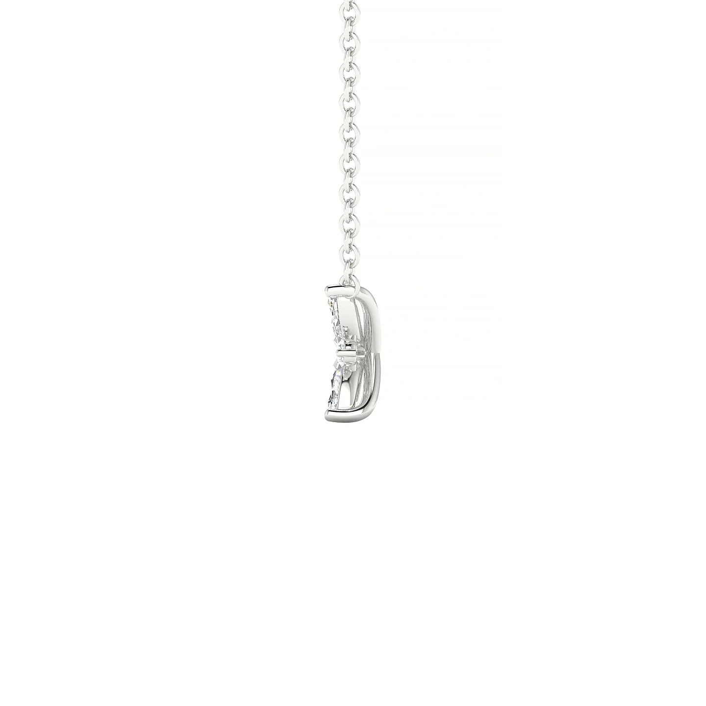 Flare | 18k White Gold 4 x 2 mm Marquise Diamond Pendant