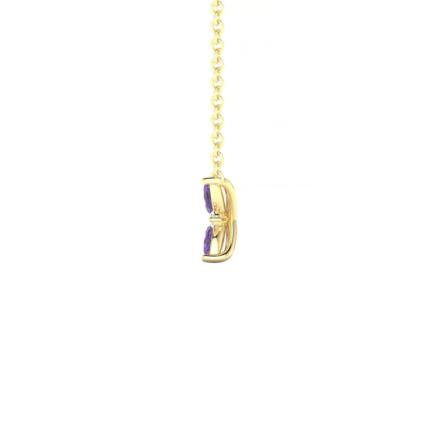 Flare | 18k Yellow Gold 4 x 2 mm Marquise Amethyst Pendant