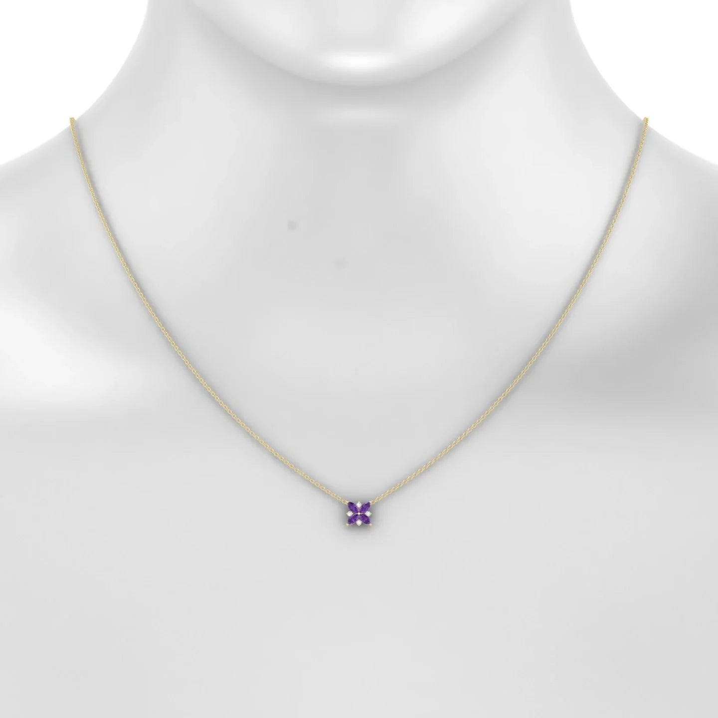 Flare | 18k Yellow Gold 4 x 2 mm Marquise Amethyst Pendant