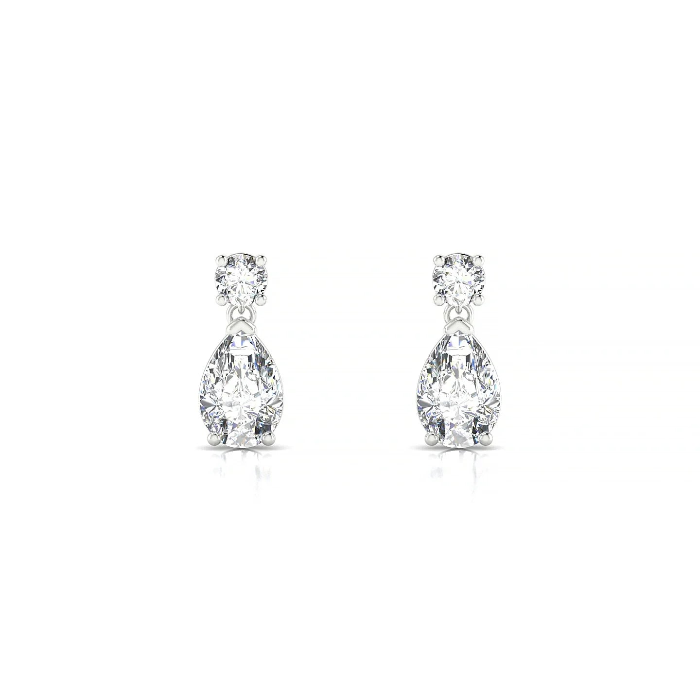 Flicker | 18k White Gold 6 x 4 mm Pear Diamond Earrings
