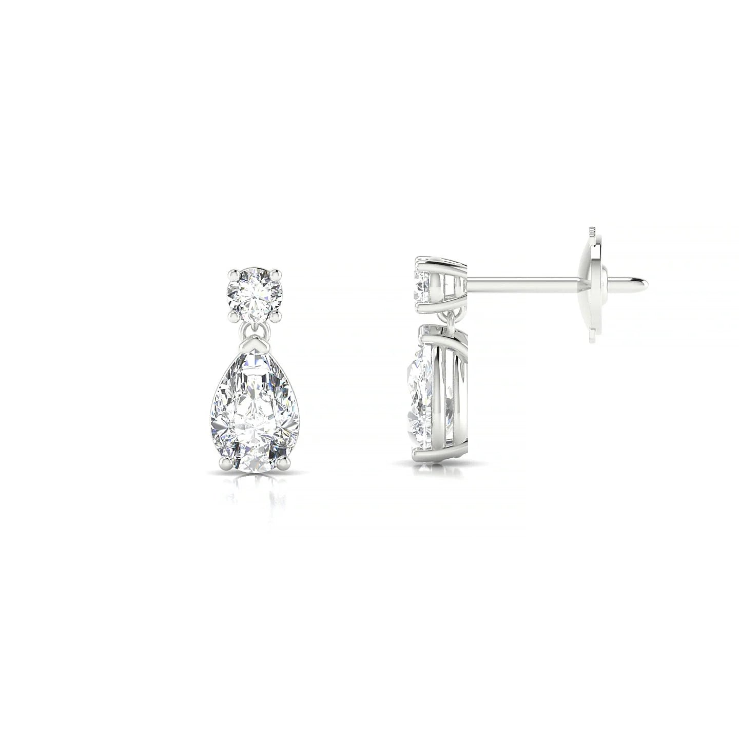 Flicker | 18k White Gold 6 x 4 mm Pear Diamond Earrings