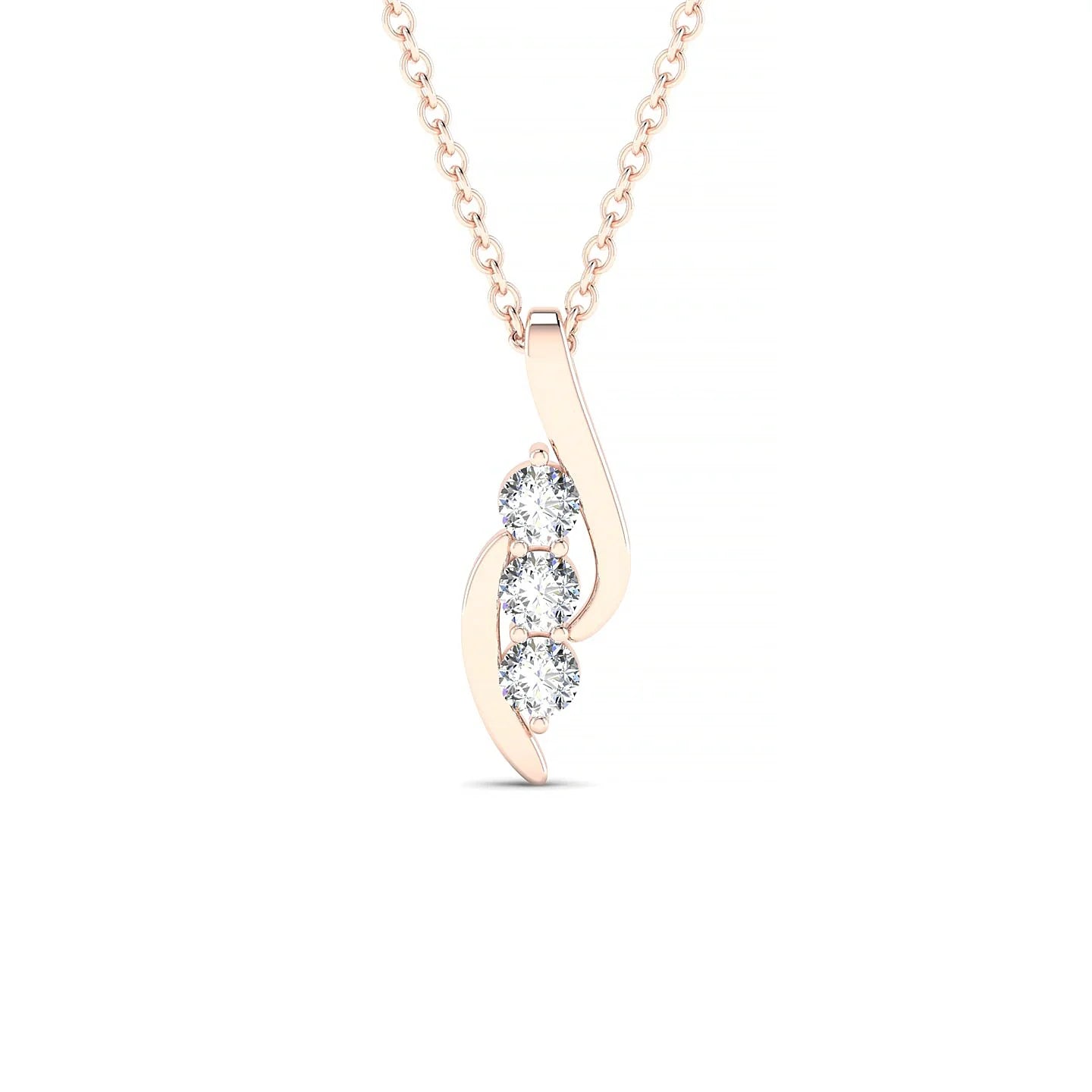 Flow | 18k Rose Gold 2.5 mm Round Diamond Pendant