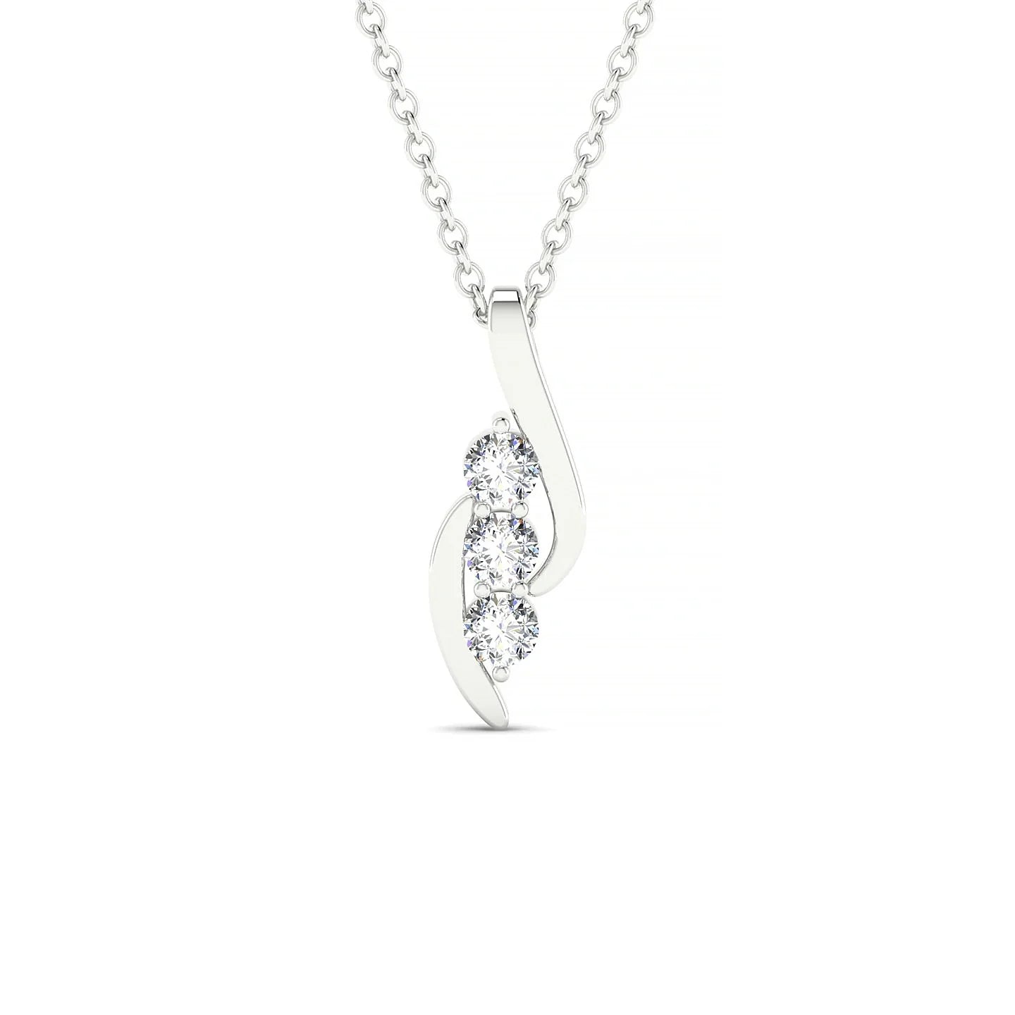 Flow | 18k White Gold 2.5 mm Round Diamond Pendant