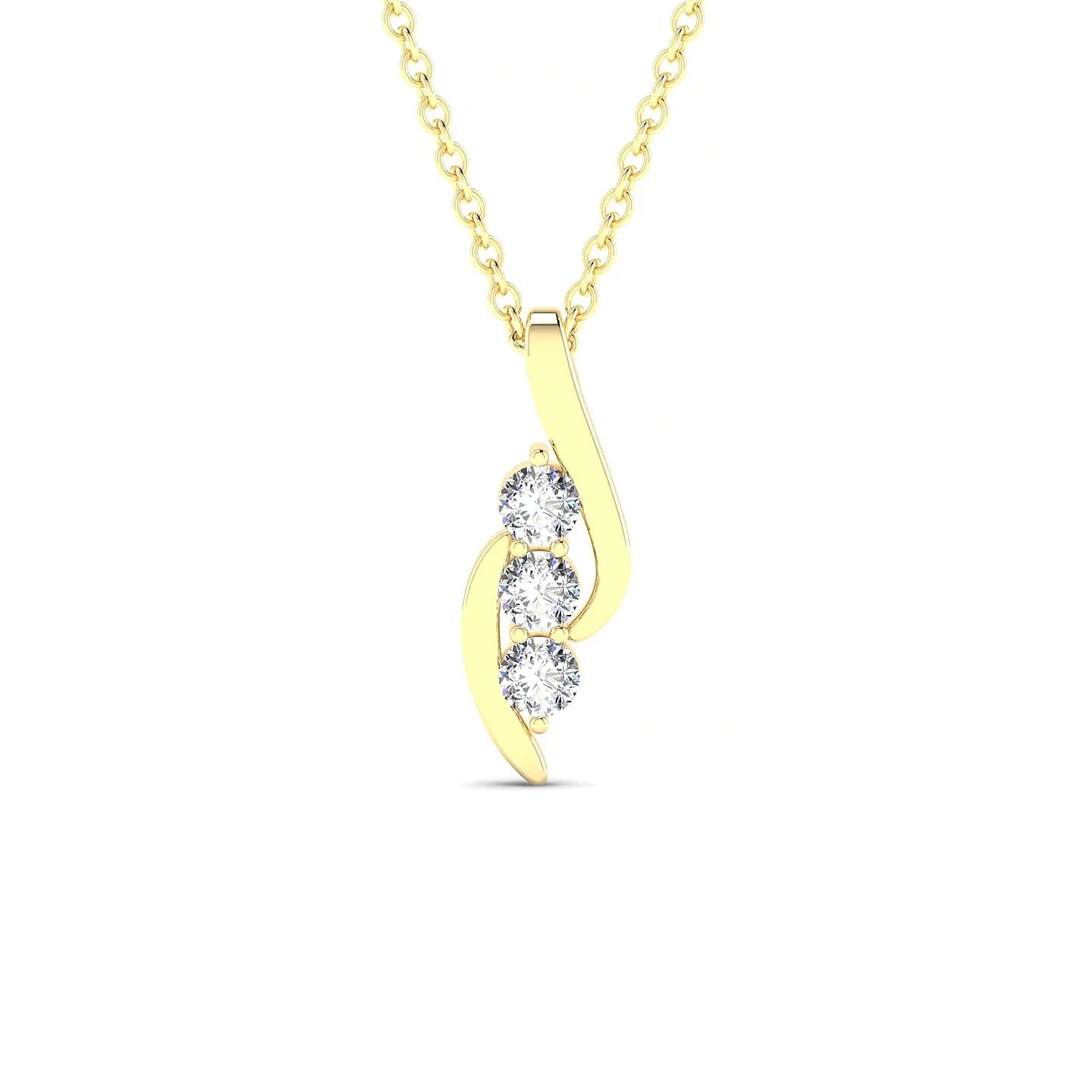 Flow | 18k Yellow Gold 2.5 mm Round Diamond Pendant