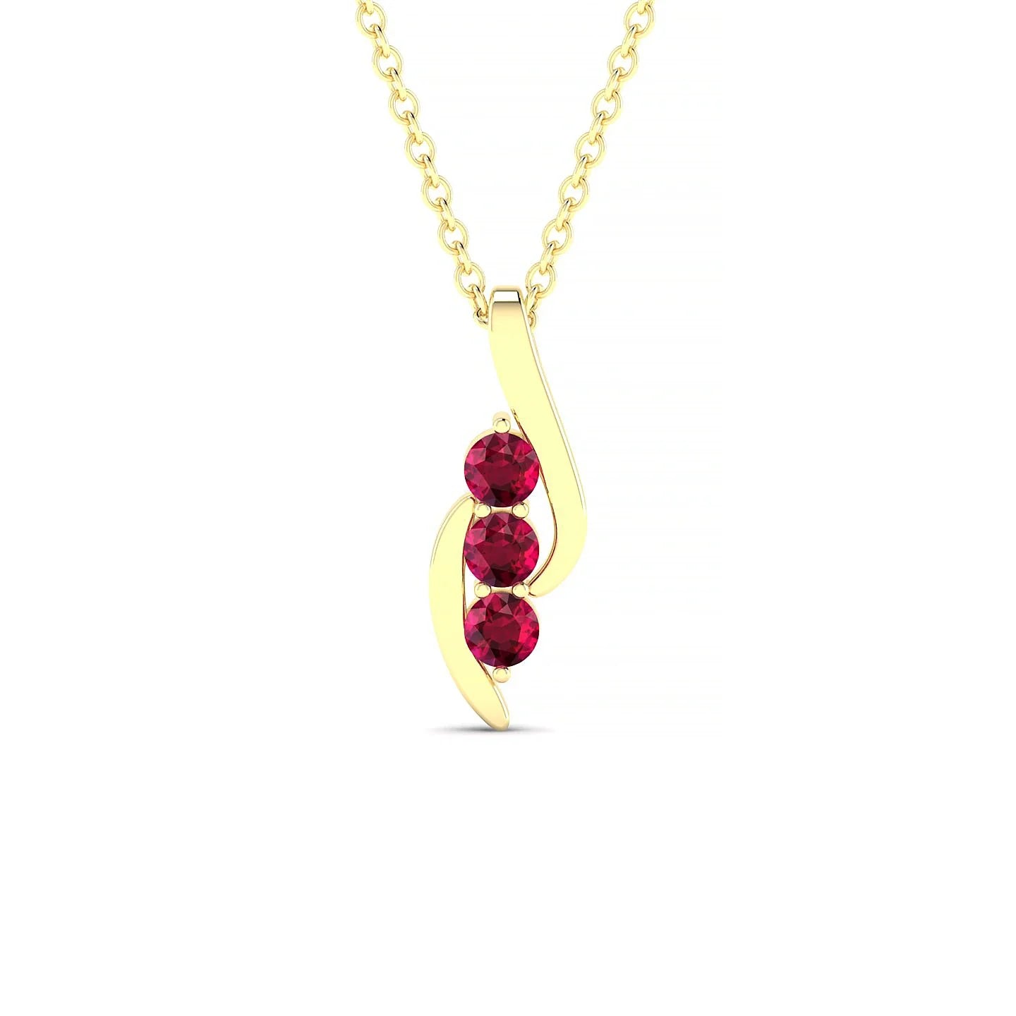 Flow | 18k Yellow Gold 2.5 mm Round Ruby Pendant