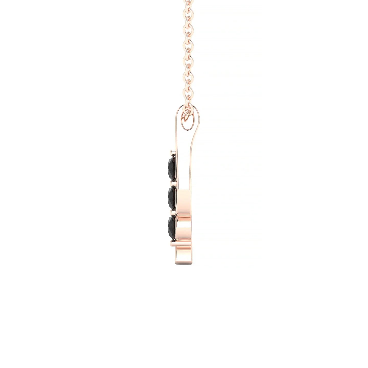Flow | 18k Rose Gold 2.5 mm Round Black Diamond Pendant