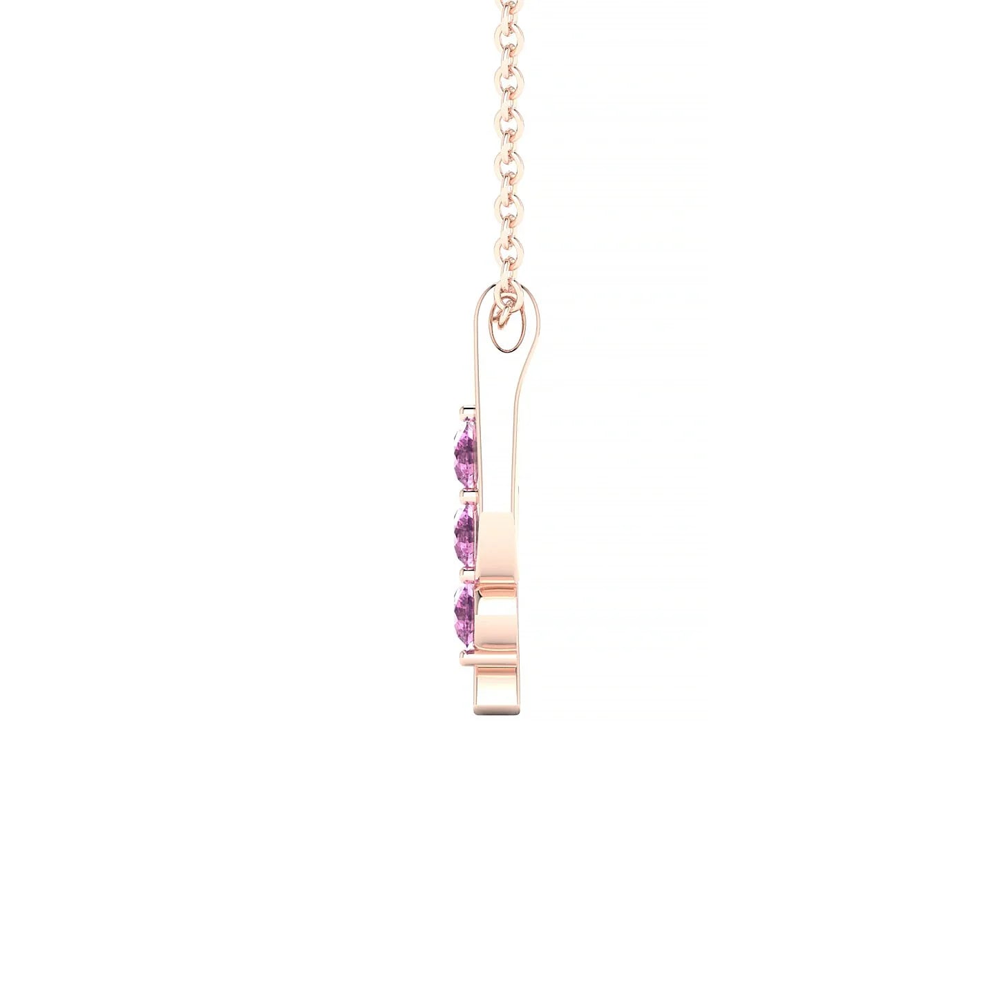 Flow | 18k Rose Gold 2.5 mm Round Pink Sapphire Pendant