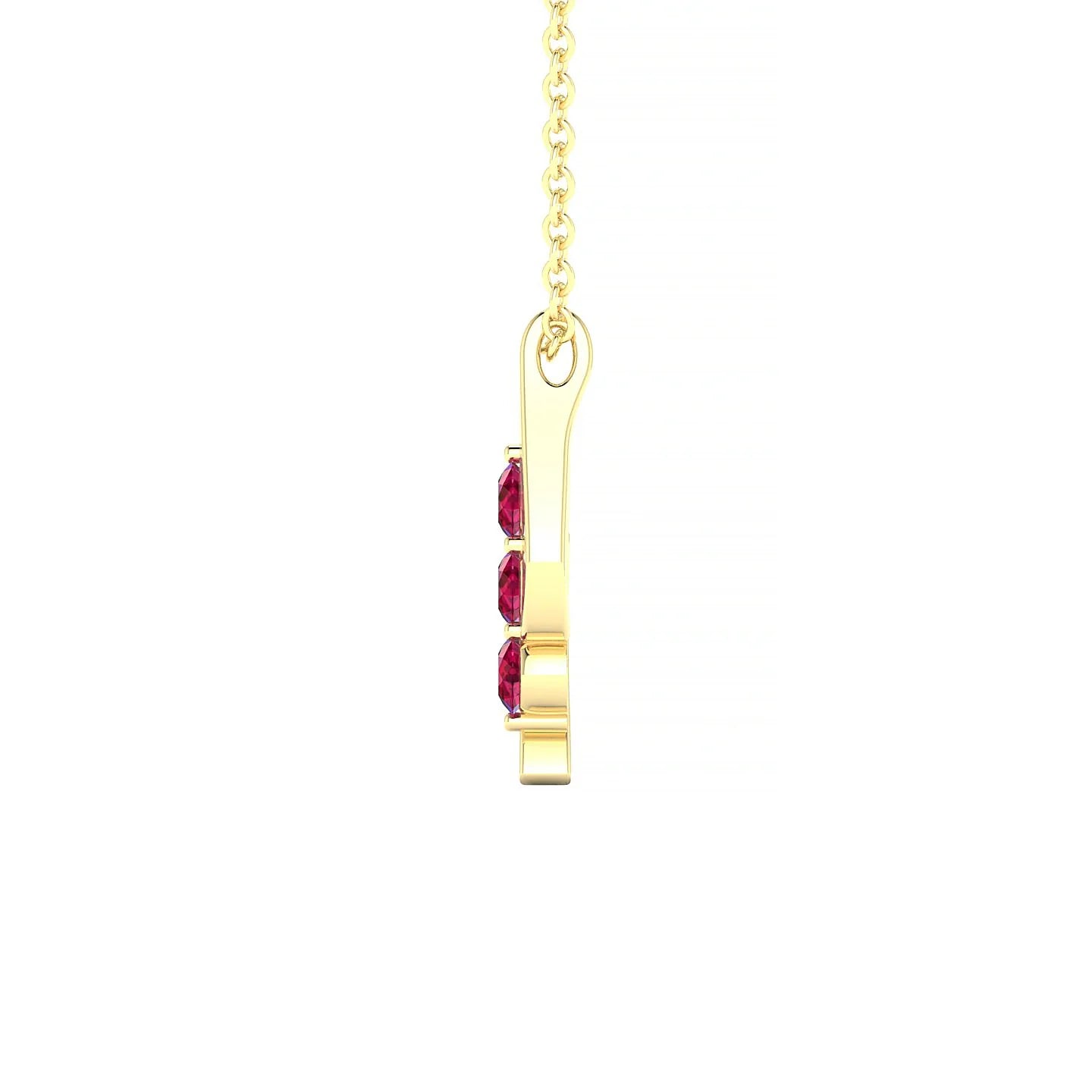 Flow | 18k Yellow Gold 2.5 mm Round Ruby Pendant
