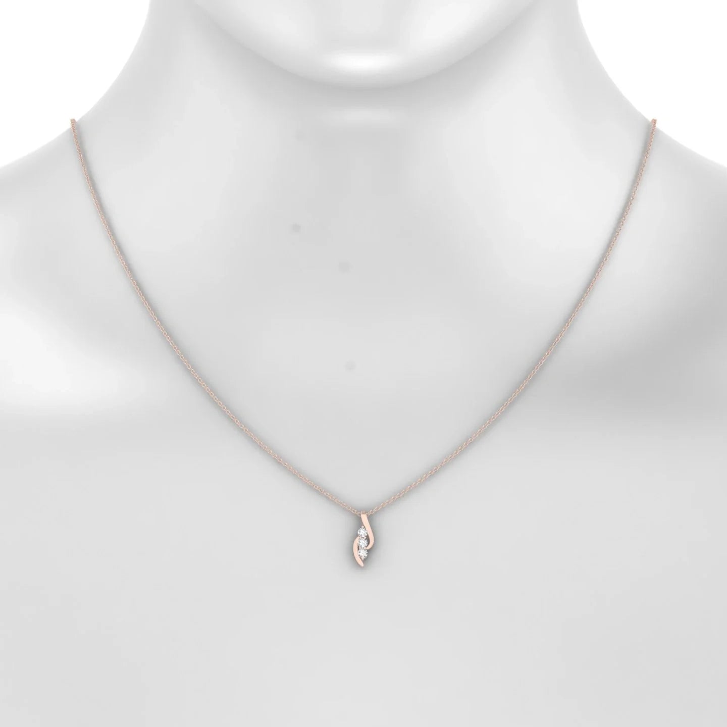 Flow | 18k Rose Gold 2.5 mm Round Diamond Pendant