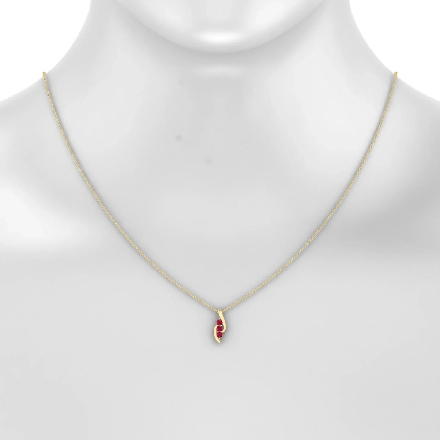 Flow | 18k Yellow Gold 2.5 mm Round Ruby Pendant