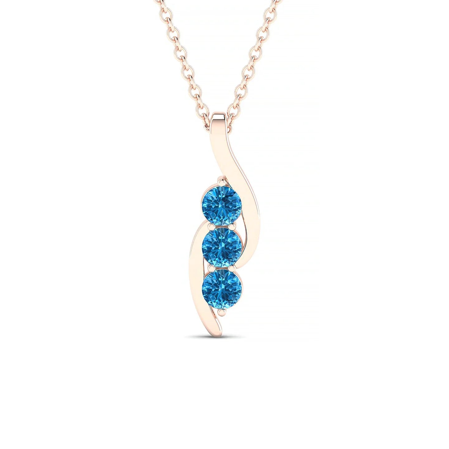 Flow | 18k Rose Gold 3 mm Round Topaz Pendant