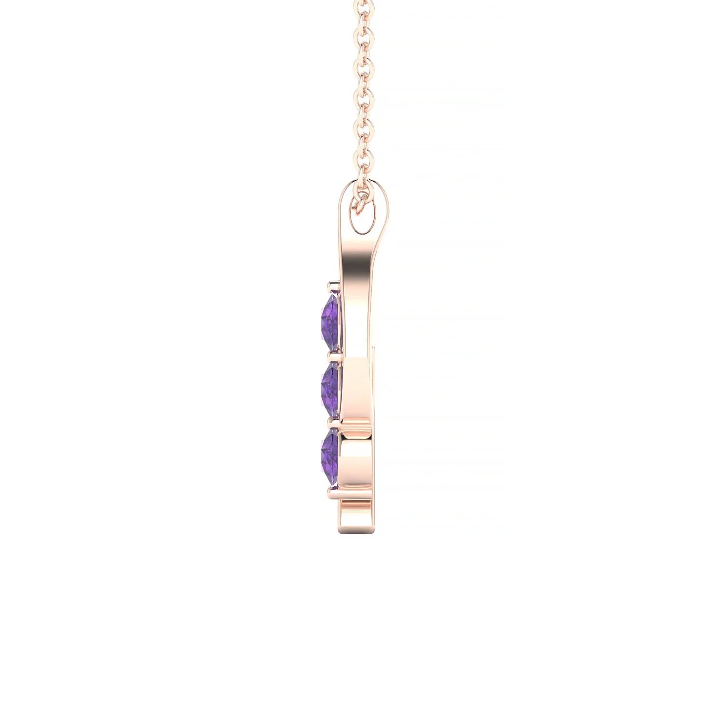 Flow | 18k Rose Gold 3 mm Round Amethyst Pendant