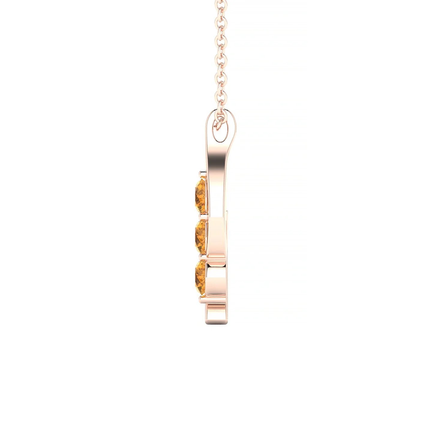 Flow | 18k Rose Gold 3 mm Round Citrine Pendant