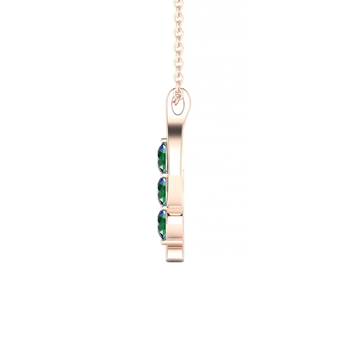 Flow | 18k Rose Gold 3 mm Round Emerald Pendant