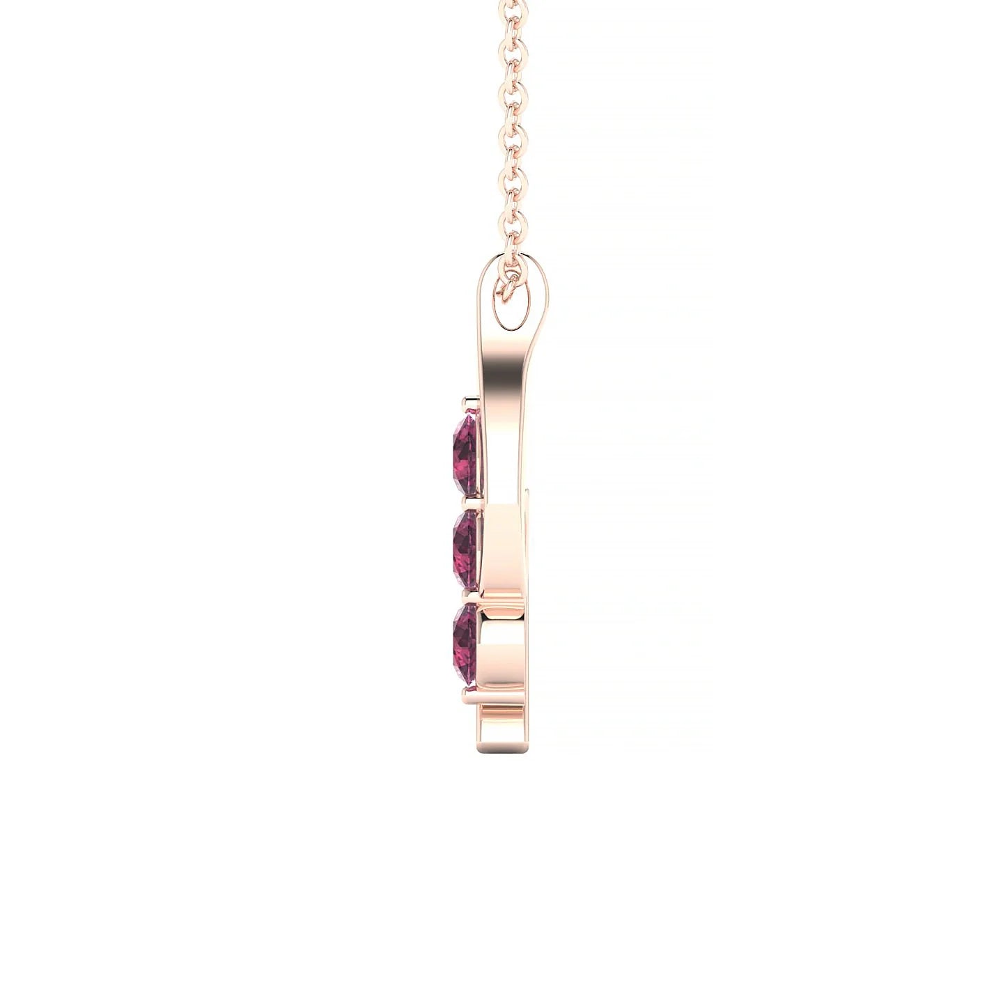 Flow | 18k Rose Gold 3 mm Round Rhodolite Pendant