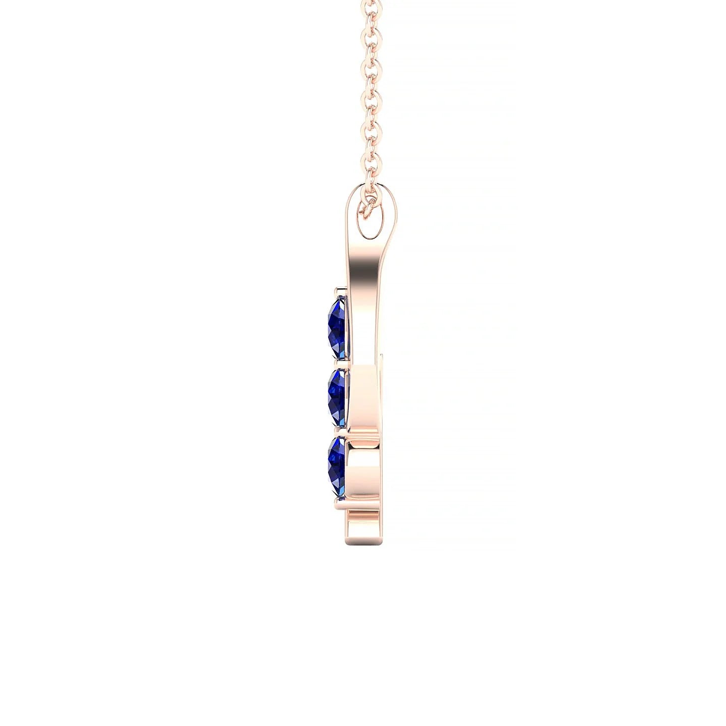 Flow | 18k Rose Gold 3 mm Round Sapphire Pendant