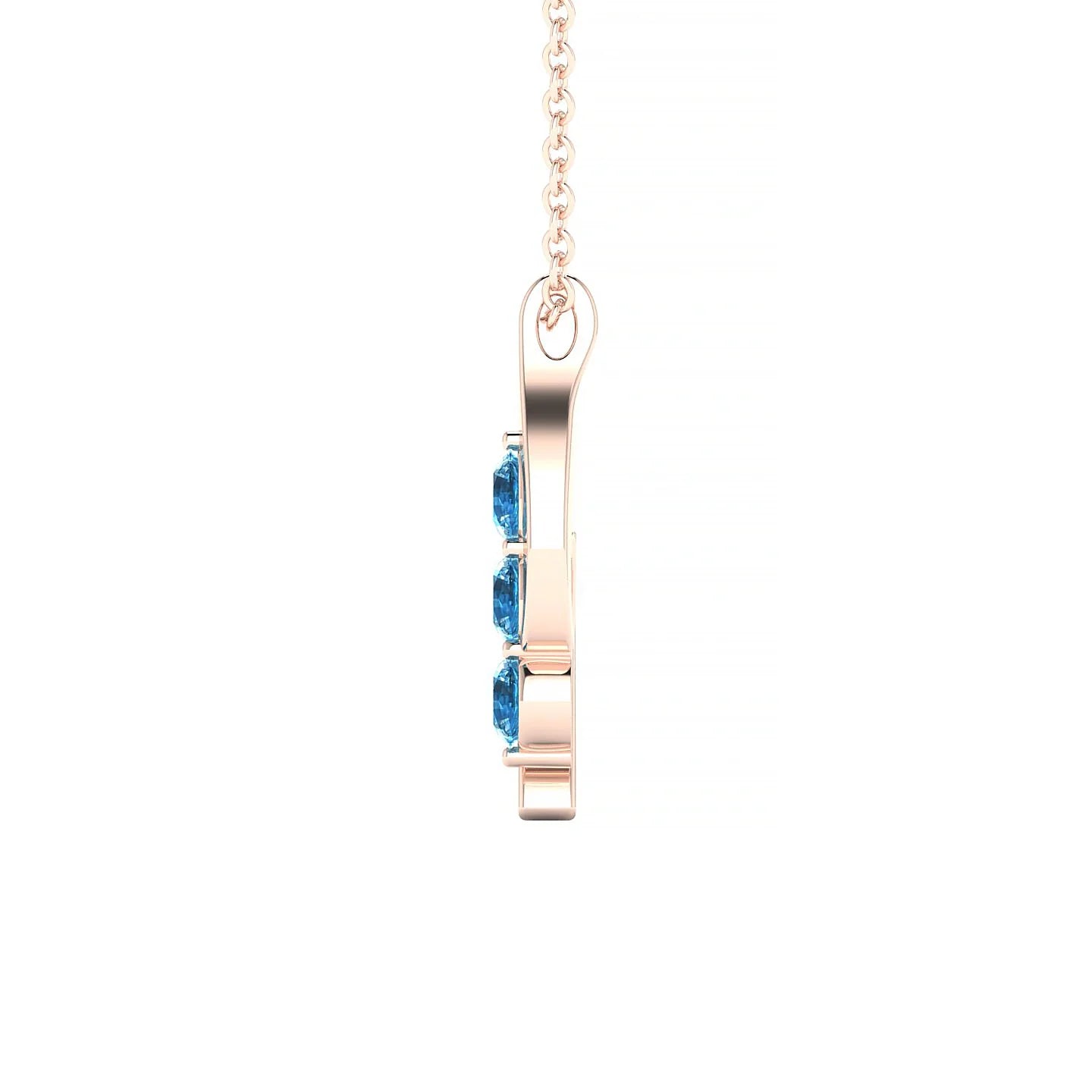 Flow | 18k Rose Gold 3 mm Round Topaz Pendant