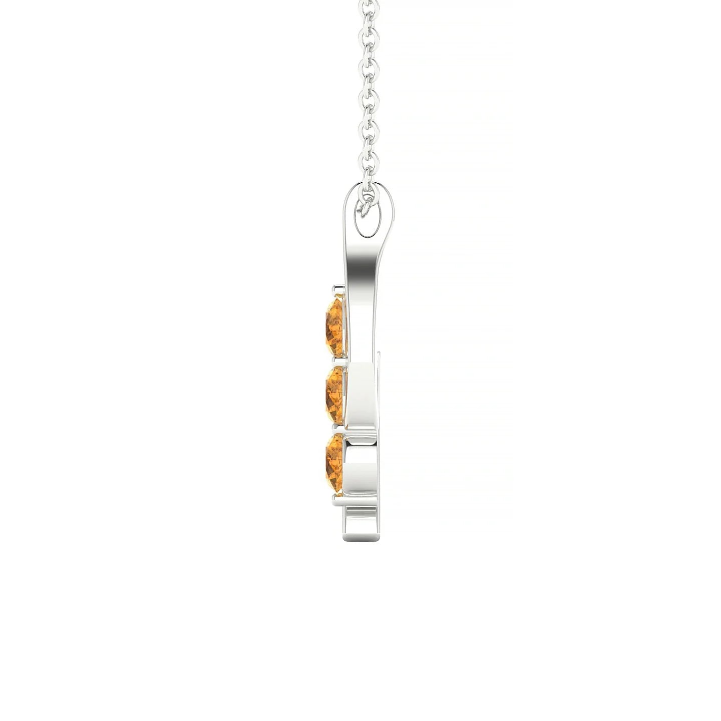Flow | 18k White Gold 3 mm Round Citrine Pendant