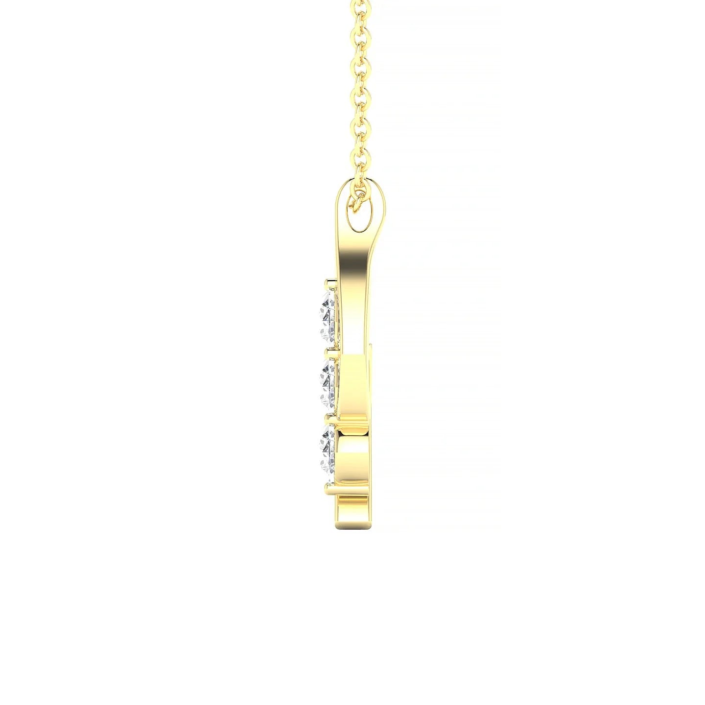 Flow | 18k Yellow Gold 3 mm Round Diamond Pendant