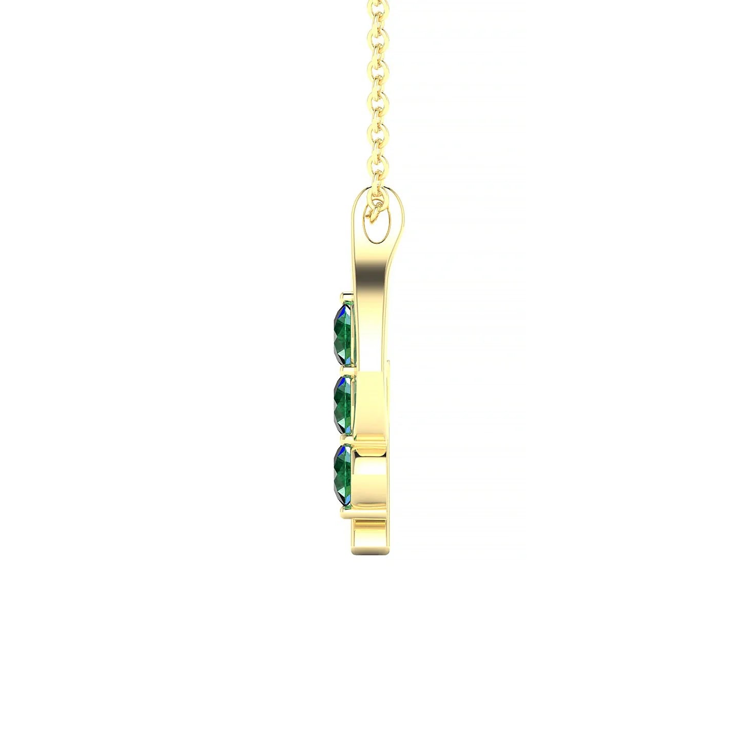 Flow | 18k Yellow Gold 3 mm Round Emerald Pendant