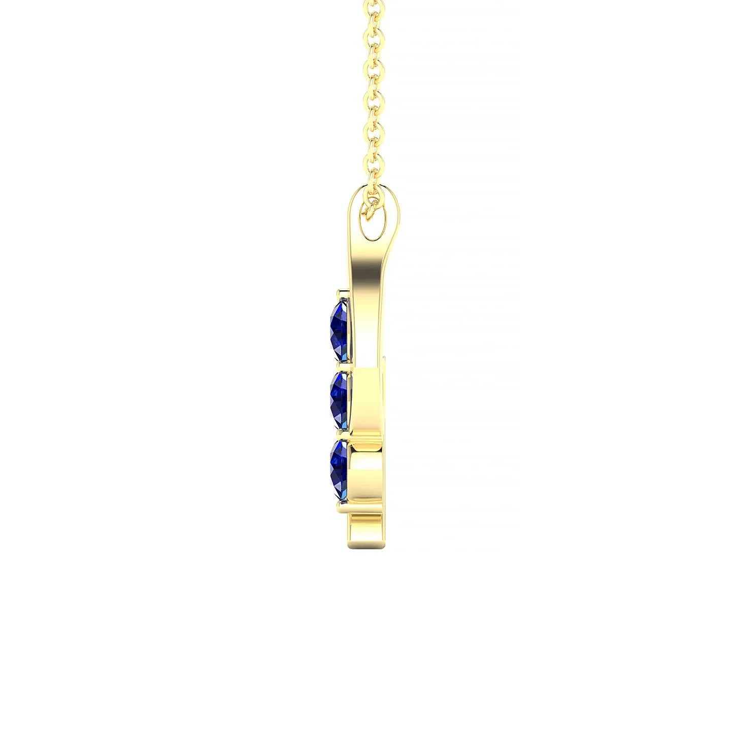 Flow | 18k Yellow Gold 3 mm Round Sapphire Pendant