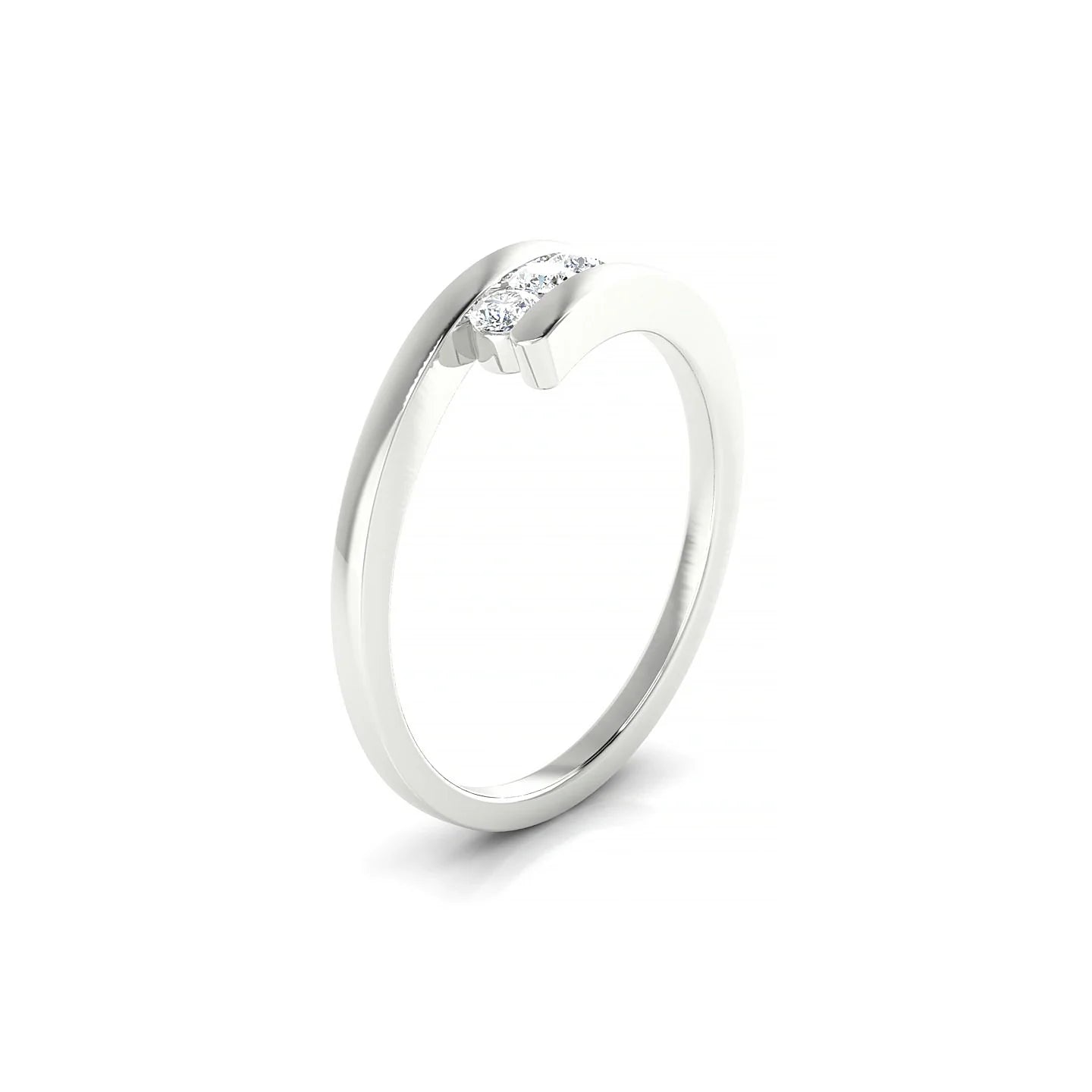 Flow | 18k White Gold 2.5 mm Round Diamond Ring