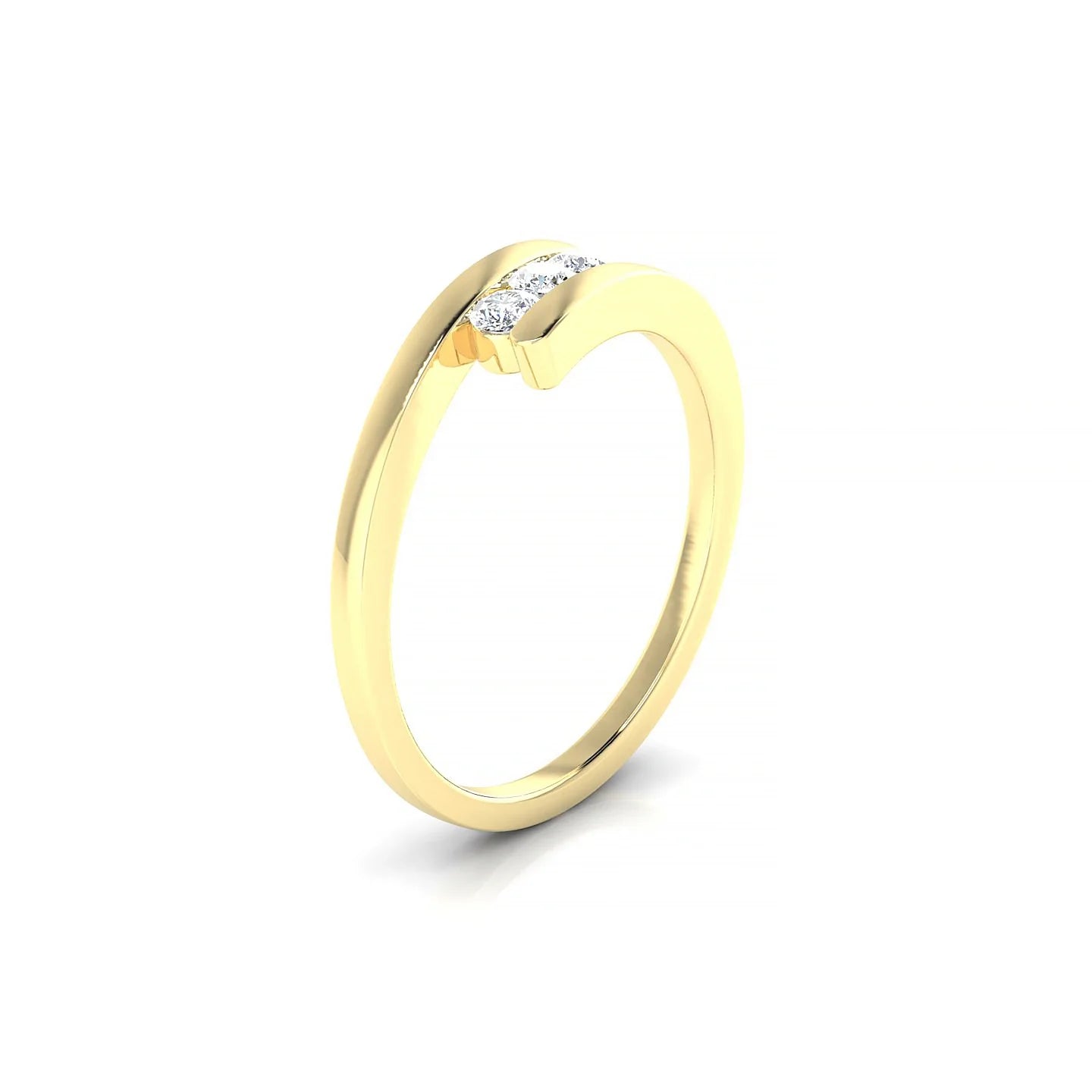 Flow | 18k Yellow Gold 2.5 mm Round Diamond Ring