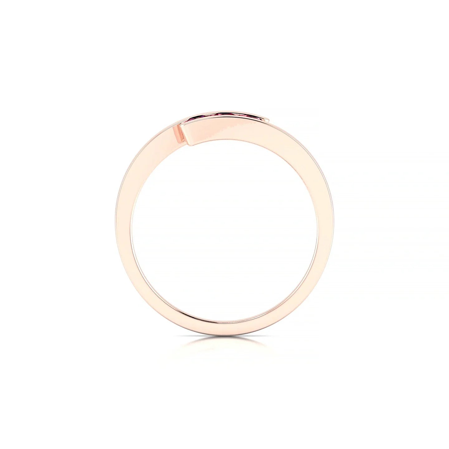 Flow | 18k Rose Gold 2.5 mm Round Ruby Ring