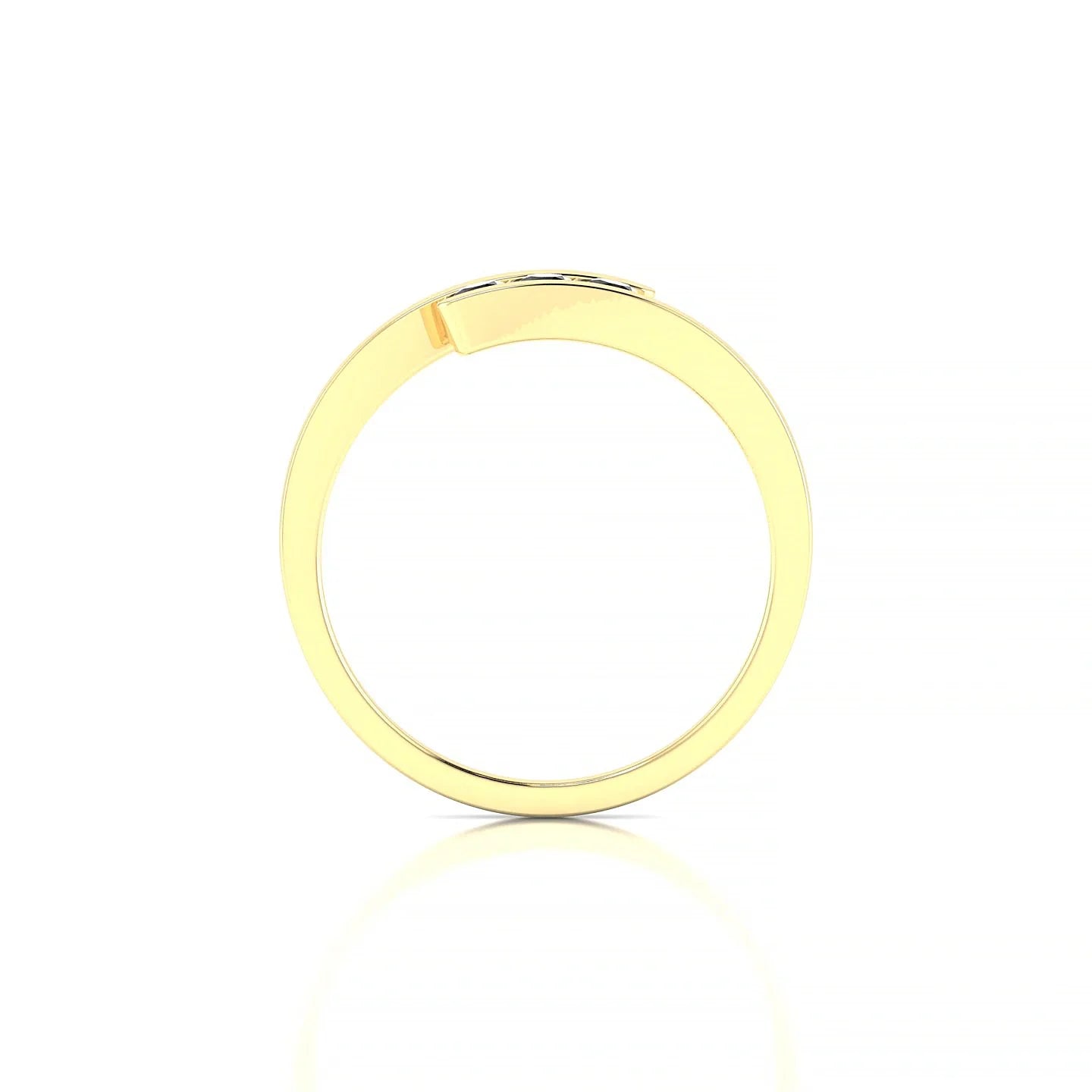Flow | 18k Yellow Gold 2.5 mm Round Black Diamond Ring