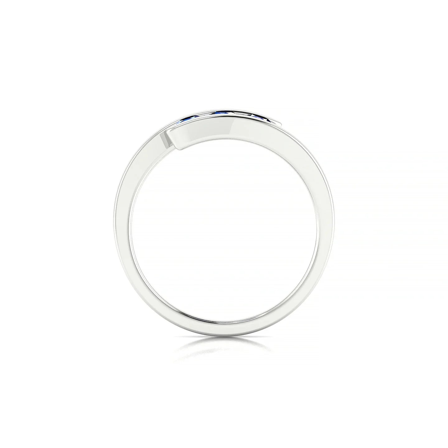 Flow | 18k White Gold 3 mm Round Sapphire Ring