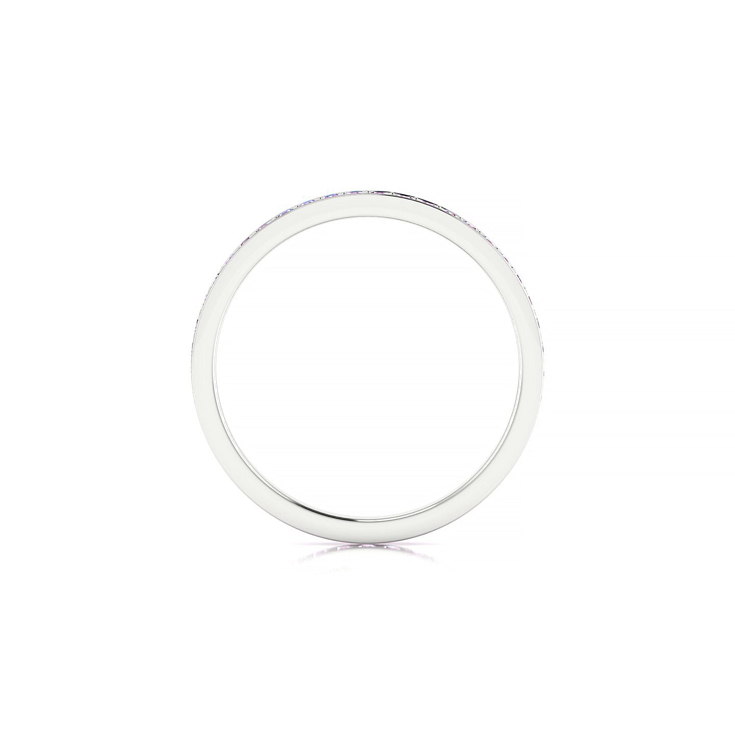 Fusion | 18k White Gold 1.3 mm Round Pink Sapphire Ring