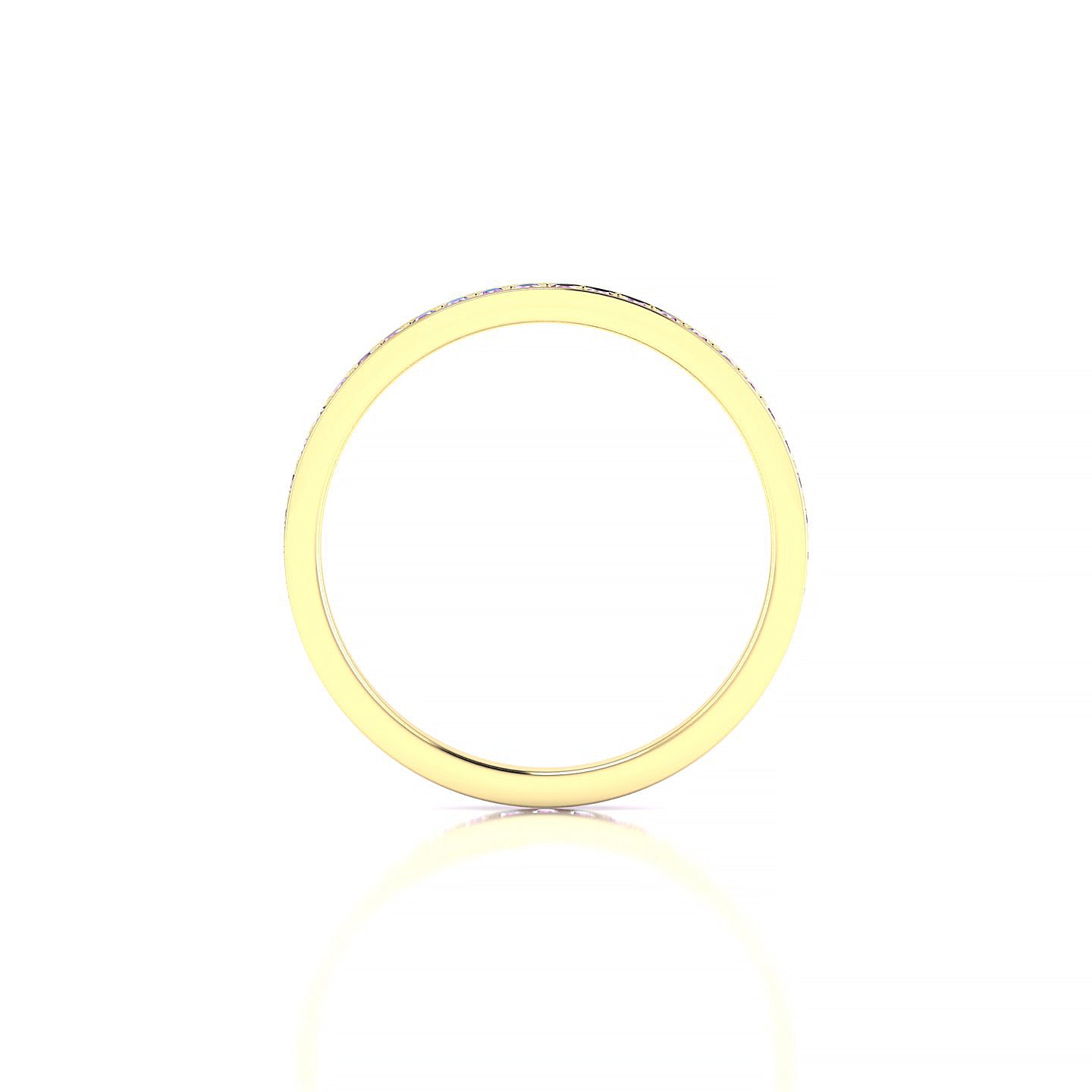 Fusion | 18k Yellow Gold 1.3 mm Round Pink Sapphire Ring