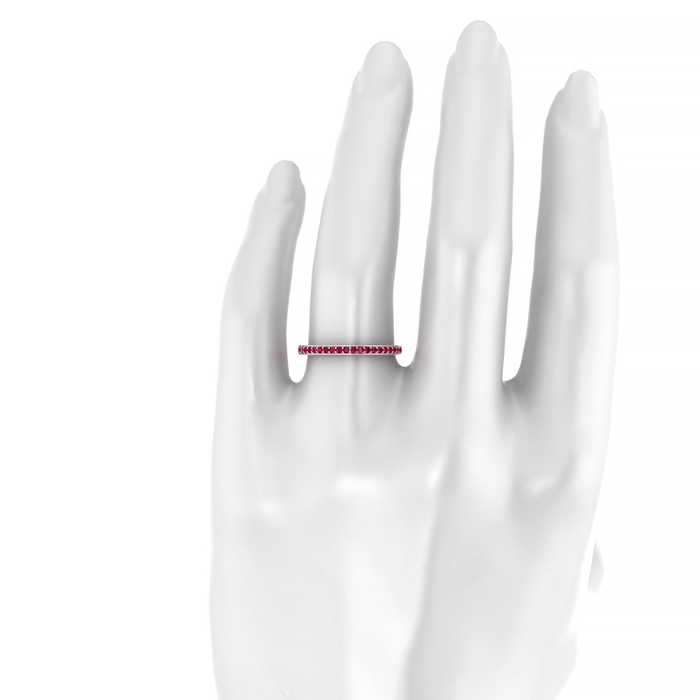 Fusion | 18k White Gold 1.3 mm Round Ruby Ring