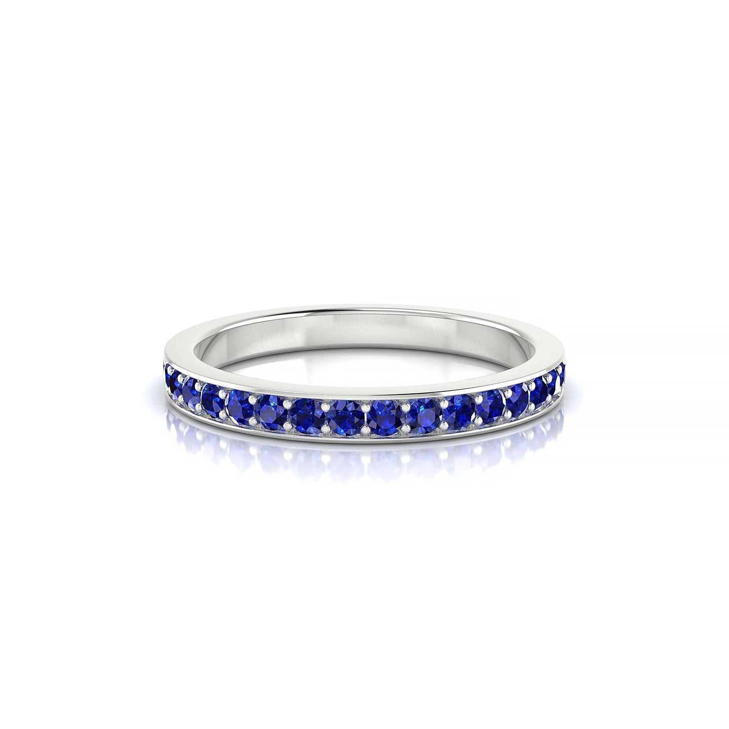 Fusion | 18k White Gold 1.7 mm Round Sapphire Ring