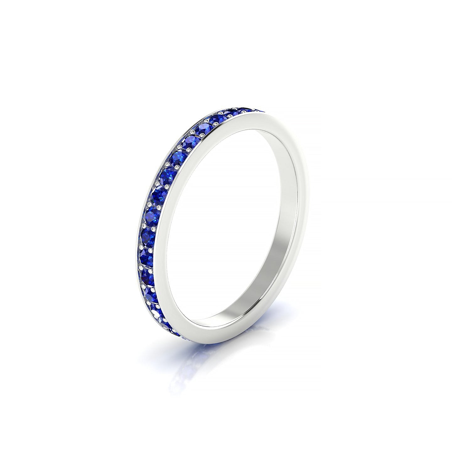 Fusion | 18k White Gold 1.7 mm Round Sapphire Ring