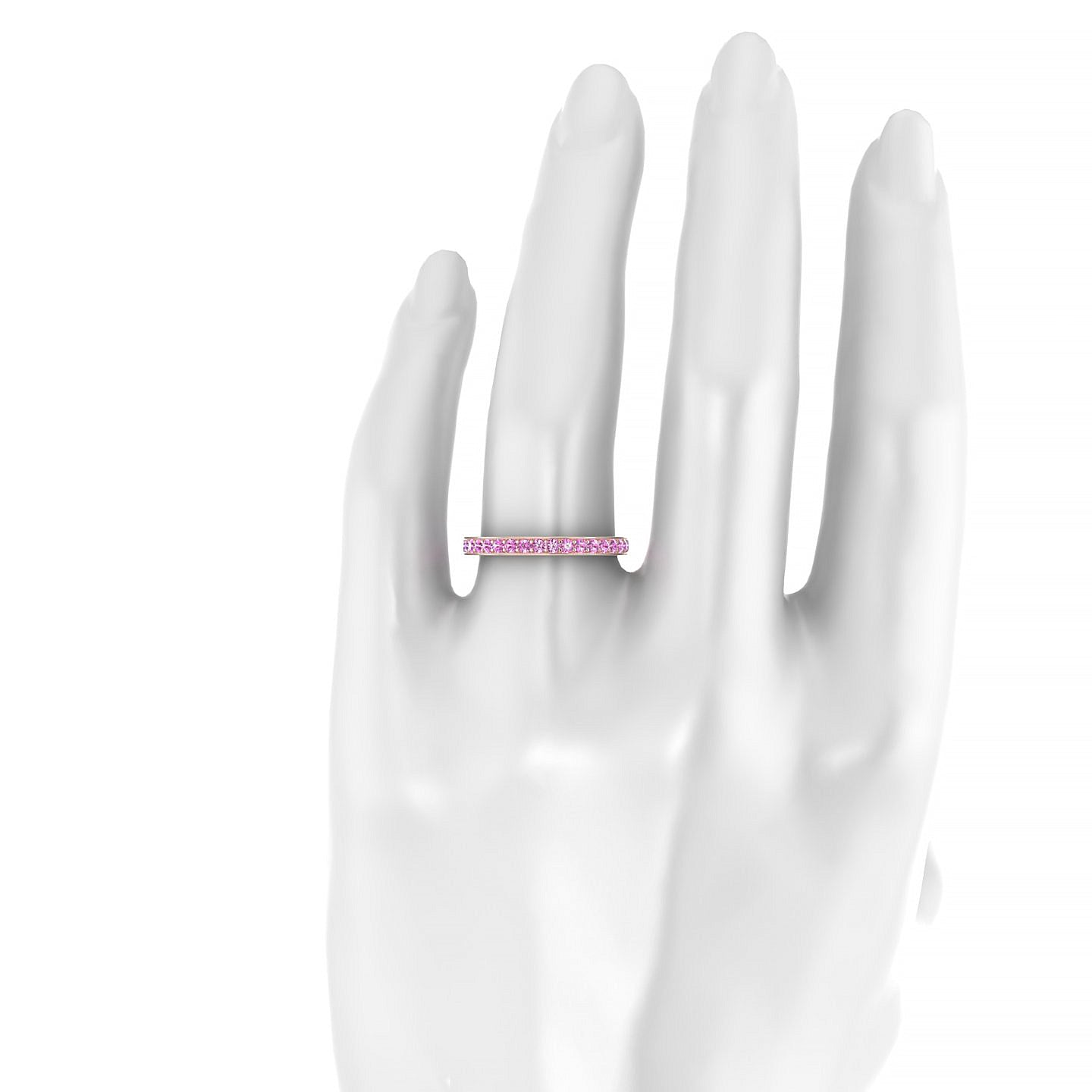 Fusion | 18k Rose Gold 1.7 mm Round Pink Sapphire Ring