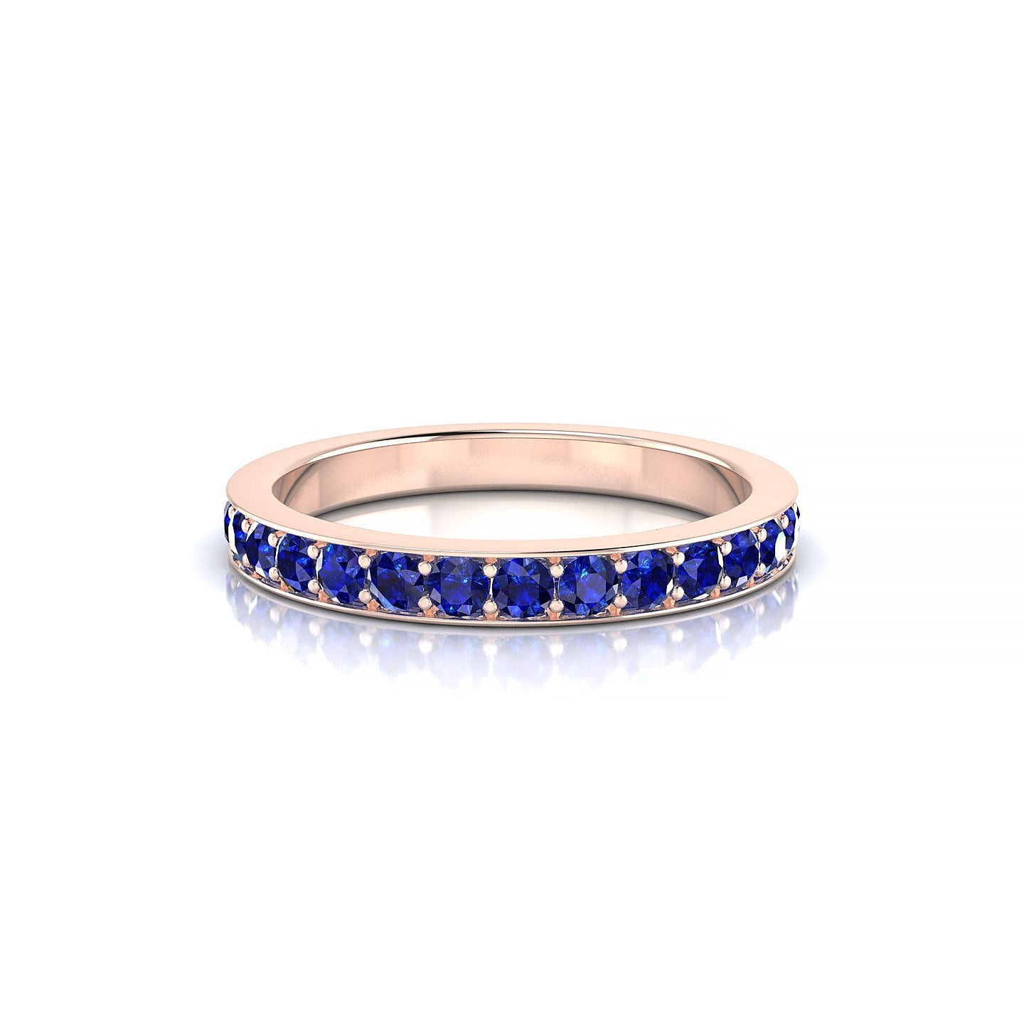 Fusion | 18k Rose Gold 2 mm Round Sapphire Ring