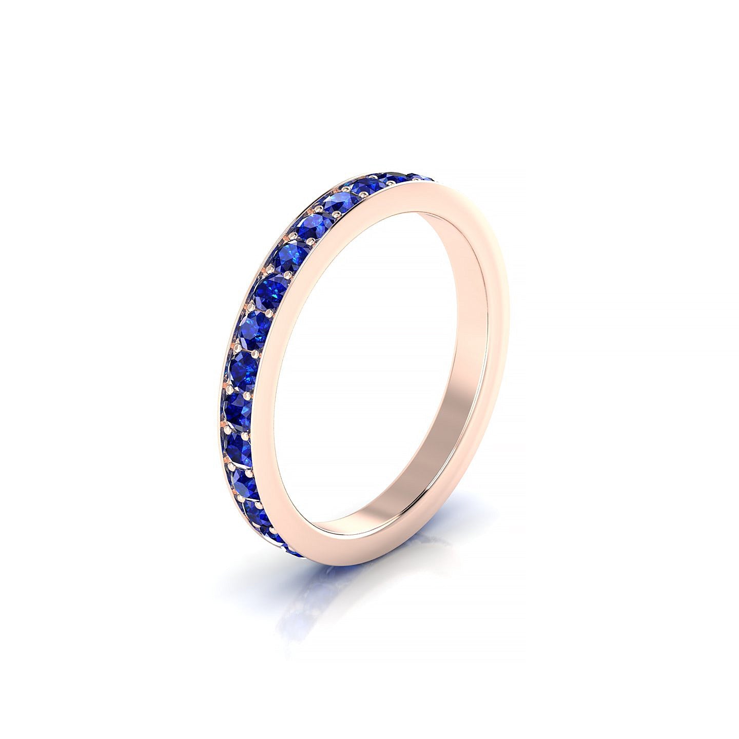 Fusion | 18k Rose Gold 2 mm Round Sapphire Ring
