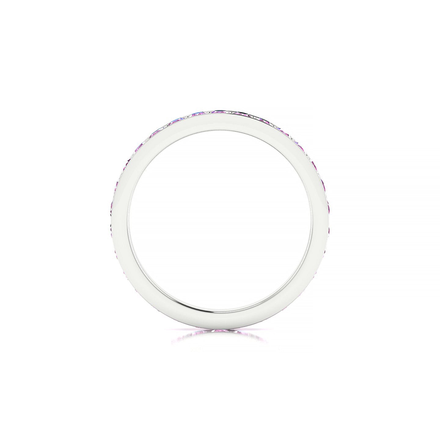 Fusion | 18k White Gold 2 mm Round Pink Sapphire Ring