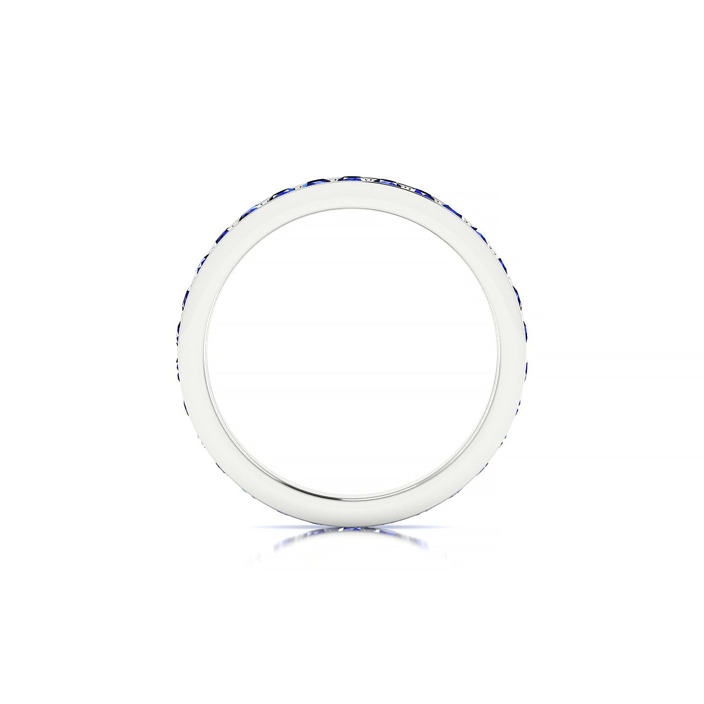 Fusion | 18k White Gold 2 mm Round Sapphire Ring