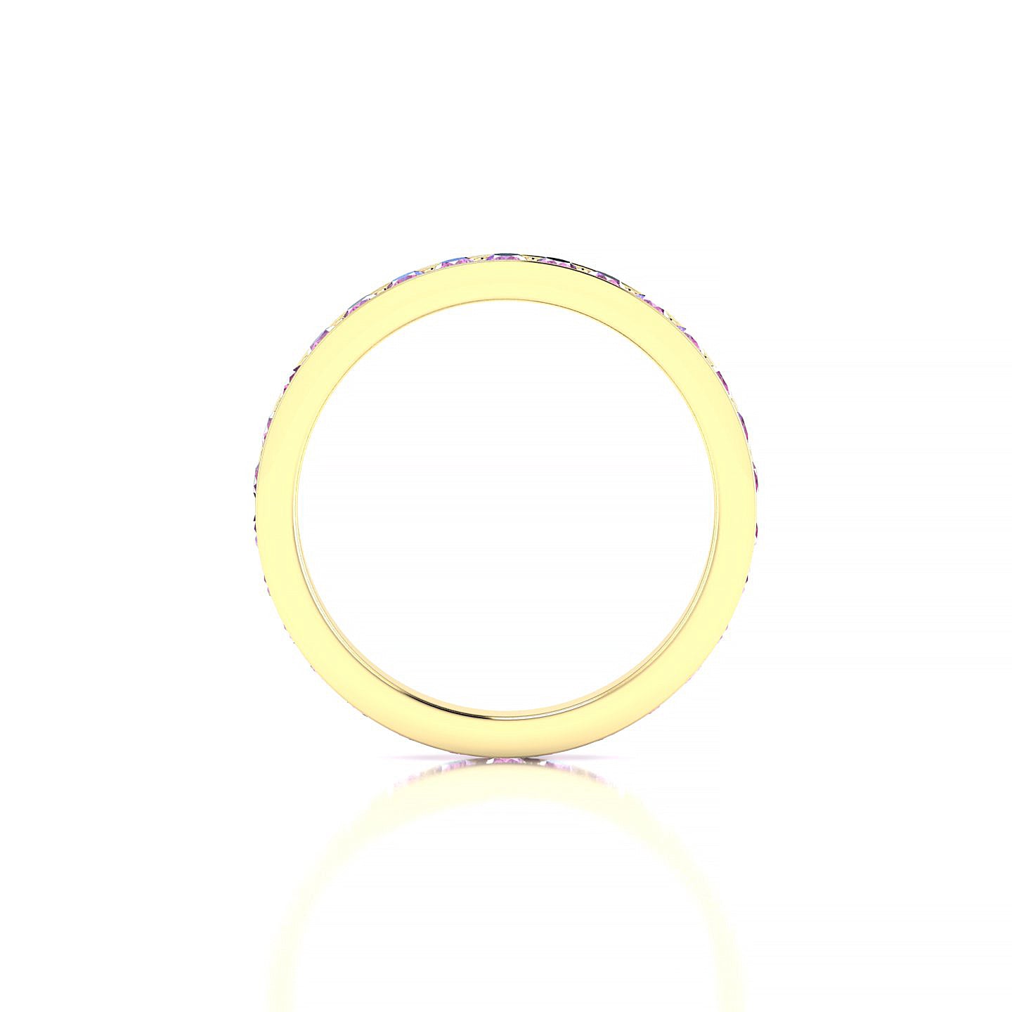 Fusion | 18k Yellow Gold 2 mm Round Pink Sapphire Ring